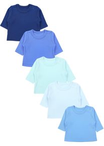 Langarmshirt TUPTAM "Shirt Baby Jungen Langarmshirt 5er Set", M&auml;dchen, Gr. 68, blau (blau_variationen), Obermaterial: 100% Baumwolle CO., Shirts Langarmshirt