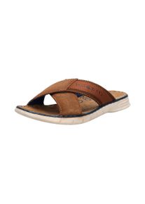 Pantolette Bugatti, Herren, Gr. 46, cognac, Leder, Basic, Schuhe Pantolette, Sommerschuh, Hausschuh, Strandschuh mit Kreuz-Steg