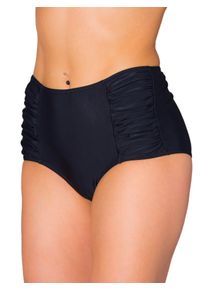 Bikini-Hose AQUARTI "Bikinihose Aquarti Damen Bikinihose mit Hoher Taille und Raffung", Gr. 50, N-Gr, schwarz, Obermaterial: 80% Polyamid PA. 20% Elasthan EL., Badehosen Bikini-Hose