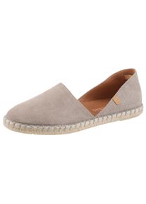 Espadrille VERBENAS, Damen, Gr. 37, hellgrau, Veloursleder, unifarben, Schuhe Espadrille, Strandschuh, Sommerschuh, Loafer aus Veloursleder