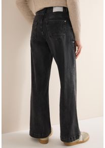 Weite Jeans Cecil, Damen, Gr. 34, L&auml;nge 30, dunkelgrau washed, Denim/Jeans, Obermaterial: 81% Baumwolle, 17% Polyester, 2% Elasthan, unifarben, loose fit lang, Jeans Weite Jeans, im Loose Fit und 5-Pocket-Form