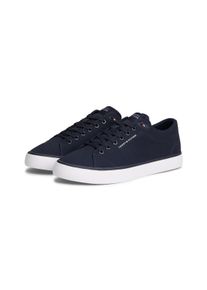 Sneaker Tommy Hilfiger "HARLEM CORE II CVS", Herren, Gr. 48, dunkelblau, Baumwolle, unifarben, Basic, Schuhe Sneaker, Freizeitschuh, Halbschuh, Schn&uuml;rer mit Logo-Aufn&auml;her an der Schuhzunge