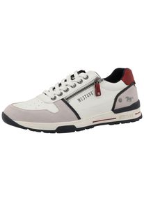 Sneaker Mustang Shoes "Filippo", Herren, Gr. 48, wei&szlig;, Lederimitat, Schuhe Sneaker, Freizeitschuh, Halbschuh, Schn&uuml;rer mit seitlichem Rei&szlig;verschluss