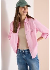 Langarmbluse Cecil, Damen, Gr. XL (44), light blush rose, Web, Obermaterial: 100% Lyocell, unifarben, regular fit normal, ohne Ausschnitt, Manschette, Blusen Langarmbluse, mit Brust Tasche