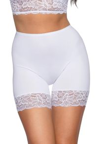 Leggings ALKATO "Slips Damen Longpants mit Spitze und Bein", Damen, Gr. 3XL, N-Gr, wei&szlig;, Obermaterial: 92% Baumwolle CO. 8% Elasthan EL., Hosen Leggings