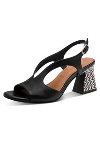 Sandalette Tamaris, Damen, Gr. 41, schwarz, Glattleder, unifarben, Schuhe Sandalette, Partyschuh, Businessschuh mit raffinierter Absatzgestaltung