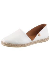 Espadrille VERBENAS "CARMEN", Damen, Gr. 42, wei&szlig;, Leder, unifarben, Basic, Schuhe Espadrille, Slipper, Sommerschuh, Urlaubsschuh, Flat mit Rahmennaht