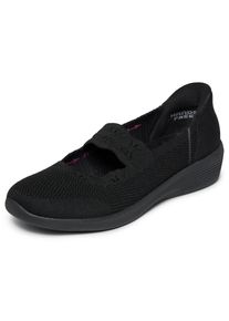 Ballerina Skechers "ARYA", Damen, Gr. 41, schwarz unifarben, Textil, Schuhe Ballerina, Freizeitschuh, Schlupfschuh mit Handsfree Slip-Ins Funktion