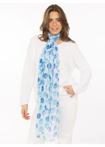 Schal Zwillingsherz "Smiles", Damen, blau, Web, Obermaterial: 100% Polyester, Modet&uuml;cher Schal, transparenter Look, fr&ouml;hliche Gesichter