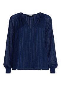LANDS' END Bestickte Chiffonbluse, Damen,  Blau, Polyester, by Lands' End