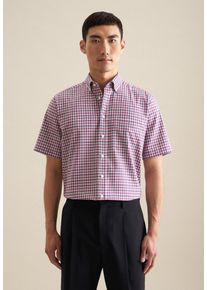 Businesshemd Seidensticker "Regular", Damen, Gr. M39, normale &Auml;rmell&auml;ngen, pink, 100% Baumwolle, kariert, regular fit, gerader Abschluss, Hemden Businesshemd, Regular 1/2 Button-Down-Kragen Karo