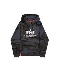 Hoodie Alpha Industries "Basic Hoodie BL Camo", Herren, Gr. S, schwarz (schwarz camo), Obermaterial: 80% Baumwolle, 20% Polyester, regular fit, Sweatshirts Hoodie