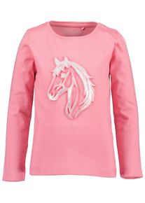 Langarmshirt Blue Seven, M&auml;dchen, Gr. 104, azalee, Single Jersey, Obermaterial: 100% Baumwolle, bedruckt, regular fit normal, Rundhals, Shirts Langarmshirt