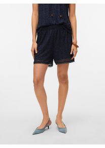 V&eacute;ro Moda Shorts VERO MODA "VMMAYA HW SHORT SHORTS JRS VO", Damen, Gr. XS (34), N-Gr, blau (navy blazer), Jersey, Obermaterial: 95% Polyester, 5% Elasthan, unifarben, regular fit kurz, Hosen Shorts, Materialmix, regular fit