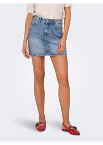 Jeansrock Only "ONLSTELLA SHORT SKIRT DNM AZG NOOS", Damen, Gr. S (36), blau (light blau denim), Denim/Jeans, Obermaterial: 100% Baumwolle, unifarben, kurz, R&ouml;cke Jeansrock, Baumwolle