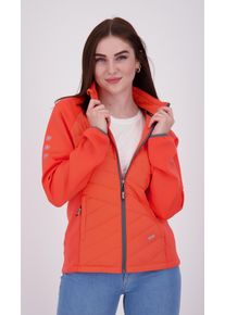Fleecejacke LPO "EDINA V WOMEN", Damen, Gr. 40/42 (M), orange (hot coral), 100% Polyester, tailliert, gerader Abschluss, Jacken Fleecejacke, weiche Hybrid-Fleecejacke in traditioneller Optik