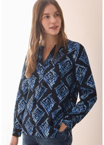 Langarmbluse Cecil, Damen, Gr. S (38), blau (universal blau), Web, Obermaterial: 88% Viskose, 12% Nylon, gemustert, normal h&uuml;ftlang, Serafino, &Auml;rmel mit &Auml;rmelschlitz 1-Knopf-Manschette, Blusen Langarmbluse, mit grafischem Muster
