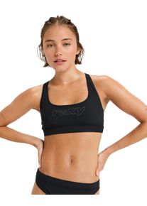 Triangel-Bikini-Top Roxy "Roxy Active Bralette Sd", Damen, Gr. L, Cup B, grau (anthrazit), Obermaterial: 75% Nylon, 25% Elasthan;, Bikini-Oberteile Triangel-Bikini-Top
