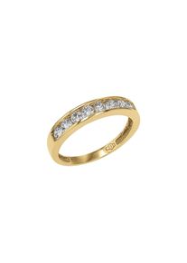 Fingerring Amor Gr. 58, gelbgoldfarben, kristallwei&szlig;, Fingerringe, Damen, 58, Gelbgold 333, 2mm, Fingerring, mit Zirkonia (synth.)