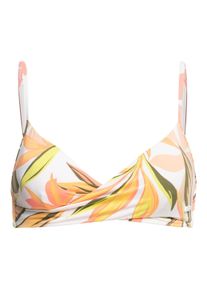 Bandeau-Bikini-Top Roxy "Printed Beach Classics", Damen, Gr. XS, Cup B, wei&szlig; (hellwei&szlig; subtly salty flat), Obermaterial: 87% Nylon, 13% Elasthan;, Bikini-Oberteile Bandeau-Bikini-Top