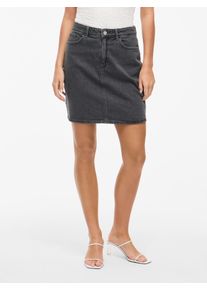 Jeansrock Vila "VIKAJA JAF LBD DENIM SKIRT- NOOS", Damen, Gr. 42, grau (grau denim), Denim/Jeans, Obermaterial: 99% Baumwolle, 1% Elasthan, unifarben, figurbetont kurz, R&ouml;cke Jeansrock