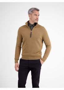Troyer Lerros "Herren Stricktroyer in lebendiger Optik", Herren, Gr. 3XL, light coffee, 100% Baumwolle, ohne Ausschnitt, Pullover Troyer