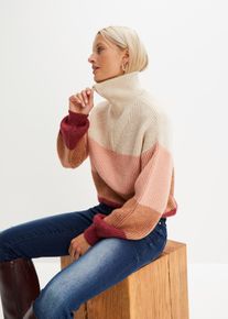 bonprix Troyer Pullover, beige, Gr.32/34 (XS), modischer Troyer-Pullover mit Rei&szlig;verschluss