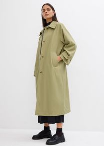 bonprix Trenchcoat mit Laschen, gr&uuml;n, Gr.54, Weit geschnittener Trenchcoat mit gerader Silhouette, breitem hochklappbarem Kragen und verstellbaren &Auml;rmelaufschl&auml;gen