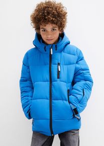 bonprix warm gef&uuml;tterte Winter-Steppjacke mit Kapuze, blau, Gr.164/170, Komfortable Jungen Winterjacke mit reflektierenden Details