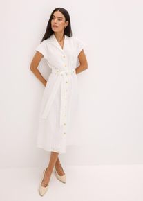 bonprix Hemdblusenkleid aus Lochspitze, wei&szlig;, Gr.42, Schickes Hemdblusenkleid, 100% Baumwolle