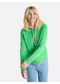 LIEBLINGSST&Uuml;CK Kapuzenpullover LIEBLINGSST&Uuml;CK "PinarL", Damen, Gr. 48, apple gr&uuml;n, Strick, Obermaterial: 47% Wolle, 38% Viskose, 10% Polyamid, 5% Kaschmir, unifarben mit Farbeins&auml;tzen, h&uuml;ftlang, Raglan&auml;rmel Rippstrickb&uuml;ndchen, Pullover Kapuzenpullover, mit Kaschmir