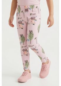 Leggings name it "NMFDYKA &ndash; Leggings mit elastischem Bund und normaler Passform", M&auml;dchen, Gr. 116, N-Gr, rosa (winsome orchid), Jersey, Obermaterial: 95% Baumwolle, 5% Elasthan, normal normal, Hosen Leggings, unifarben, casual, regular fit, Jersey