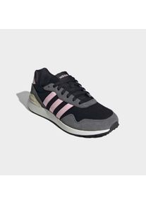 Sneaker adidas Sportswear "RUN 60S 4.0", Damen, Gr. 43, core schwarz, clear pink, carbon, Leder, Textil, Schuhe Sneaker