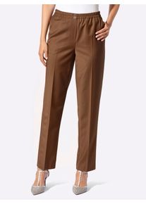 Schlupfhose CLASSIC, Damen, Gr. 46, Normalgr&ouml;&szlig;en, braun, 53% Polyester, 43% Schurwolle, 4% Elasthan, meliert, unifarben, lang, Hosen Schlupfhose