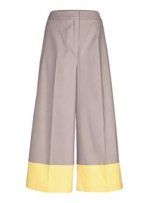 Culotte Alba Moda "Hose Hose", Damen, Gr. 38, N-Gr, gelb (taupe, gelb), Obermaterial: 98% Baumwolle CO (CMIA). 2% Elasthan EL., Hosen Culotte
