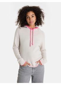 LIEBLINGSST&Uuml;CK Kapuzenpullover LIEBLINGSST&Uuml;CK "PinarL", Damen, Gr. 46, beige, Strick, Obermaterial: 47% Wolle, 38% Viskose, 10% Polyamid, 5% Kaschmir, unifarben mit Farbeins&auml;tzen, h&uuml;ftlang, Raglan&auml;rmel Rippstrickb&uuml;ndchen, Pullover Kapuzenpullover, mit Kaschmir