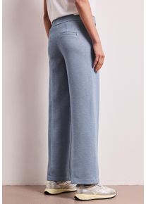 Stoffhose Street One, Herren, Gr. 34, L&auml;nge 30, hushed blau, Web, Obermaterial: 80% Polyester, 16% Viskose, 4% Elasthan, meliert, normal lang, Hosen Stoffhose, Wide Leg Hose mit Knopf-Details, Topseller