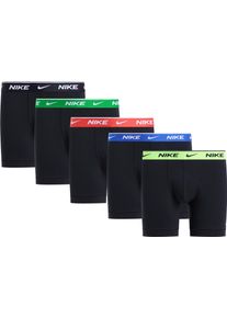Boxer NIKE UNDERWEAR "BOXER BRIEF 5PK", Herren, Gr. M, 5 Stk., blk, vt, pt rd, gm ryl, sm grn, un gd wb, Jersey, Obermaterial: 95% Baumwolle, 5% Elasthan, k&ouml;rpernah, Unterhosen Boxer, mit Logo-Elastikbund
