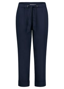 BETTY & CO Relaxhose BETTY & CO "Casual-Hose mit elastischem Bund", Damen, Gr. 46, EURO, blau (dunkelblau), Obermaterial: 61% Baumwolle CO. 34% Polyester PES. 5% Elasthan EL., Hosen Relaxhose