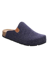 Pantoffel Rohde, Herren, Gr. 47, dunkelblau, Filz, meliert, Schuhe Pantoffel, Hausschuh, Schlappen, Homeslipper mit innenliegender Plateausohle