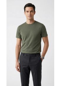 T-Shirt Replay, Damen, Gr. L, military, Single Jersey, Obermaterial: 95% Baumwolle, 5% Elasthan, unifarben, regular fit normal, Rundhals, abgesteppte Kante, Shirts T-Shirt, Baumwoll-Mix, Rundhalsform