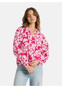 LIEBLINGSST&Uuml;CK Schlupfbluse LIEBLINGSST&Uuml;CK "RukaniL", Damen, Gr. 48, lovely pink, Web, Obermaterial: 100% Baumwolle, gemustert, h&uuml;ftlang, V-Ausschnitt, Raglan&auml;rmel 2-Knopf-Manschette, Blusen Schlupfbluse, mit Allover-Muster