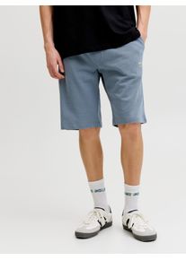 Jack & Jones Laufshorts JACK & JONES "JPSTGORDON ARCHIVE SWEAT SHORTS MID SN", Damen, Gr. L, N-Gr, blau mirage, Web, Obermaterial: 80% Baumwolle, 20% Polyester, unifarben, regular fit, Hosen Laufshorts, mit Kordelzug