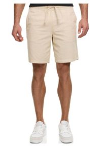 Shorts INDICODE "INWamo", Herren, Gr. XXL, N-Gr, fog, Web, Obermaterial: 55% Leinen, 45% Baumwolle, unifarben, slim fit knielang, Hosen Shorts