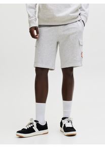 Jack & Jones Sweatshorts JACK & JONES "JPSTGORDON ALLIANCE SWEAT SHORTS", Damen, Gr. XXL, N-Gr, wei&szlig; melange, angeraute Sweatware, Obermaterial: 60% Baumwolle, 40% Polyester, meliert, regular fit, Hosen Sweatshorts