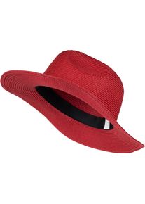 Sonnenhut styleBREAKER "Panama Strohhut - Knautschhut", Herren, rot, Obermaterial: 100% Papierstroh PAS., Modisch, H&uuml;te Sonnenhut