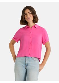 LIEBLINGSST&Uuml;CK Hemdbluse LIEBLINGSST&Uuml;CK "RulaEP", Damen, Gr. 46, lovely pink, Web, Obermaterial: 96% Viskose, 4% Elasthan, clean, unifarben, h&uuml;ftlang, Umschlagsaum, Blusen Hemdbluse, mit Umschlagsaum an den &Auml;rmeln, lockerer Fit