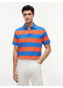 Poloshirt Tommy Hilfiger "BLOCK STRIPE", Herren, Gr. XL, brilliant orange, blau orbit, Piqu&eacute;, Obermaterial: 96% Baumwolle, 4% Elasthan, regular fit normal, Shirts Poloshirt