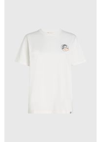 O`Neill T-Shirt O'NEILL "O'RIGINALS VINTAGE GRAPHIC T-SHIRT", Damen, Gr. XS (34), wei&szlig;, neutral, Obermaterial: 100% Baumwolle, Shirts T-Shirt, lockerer Schnitt, &uuml;berschnittene Schultern, sportliche Passform
