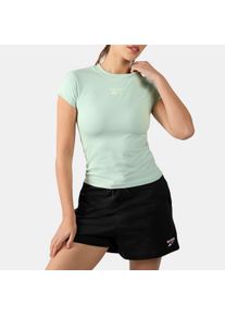 T-Shirt Reebok "ID CAP SLEEVE T-SHIRT", Damen, Gr. XS, tranquil tea, Obermaterial: 95% Baumwolle, 5% Elasthan, Shirts T-Shirt, bequemer Schnitt, f&uuml;r sportliche Aktivit&auml;ten und Freizeit